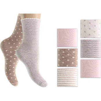 Dámské ponožky Dámské vzorované ponožky ozdobný lem N64176 35-38 Mix barev