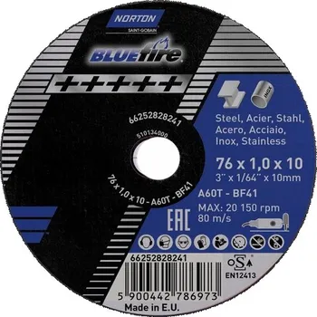 Řezný kotouč Řezací kotouč Norton 66252828241 76x1,0x10 mm