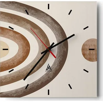 Hodiny Nástěnné hodiny do kuchyně 30x30 Abstrakce Stylové hodiny na skle Loft Tiché