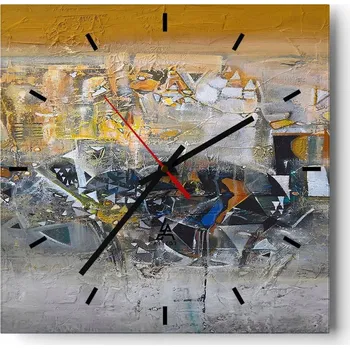 Hodiny Nástěnné hodiny do kuchyně 30x30 Abstrakce Stylové hodiny na skle Loft Tiché