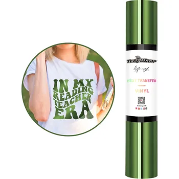 Samolepící dekorace TeckWrap Metallic Chrome HTV - Olive - Nažehlovací vinylová folie Velikost: 30,5 x 30 cm