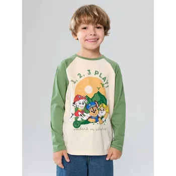 Sinsay - Tričko s dlouhými rukávy PAW Patrol - zelená - 192FC-97X - 192FC-97X-128