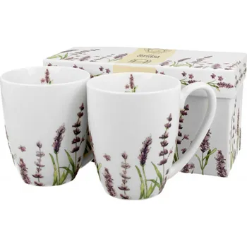 DUO Gifts DG - Porcelánové hrníčky CLASSIC LAVENDER v dárkové krabičce - 2* 380 ml