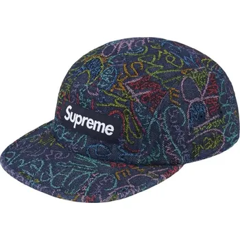Kšiltovka Supreme Handwriting Denim Camp Cap / Indigo Barva: Denim, Velikost: OS