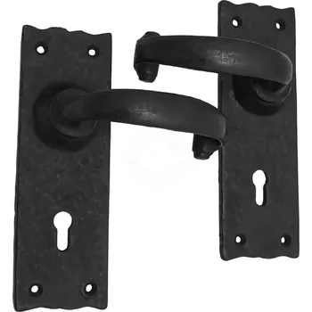 Karnevalový kostým Výprodej Litinová klika na dveře 15x5 cm, rustikální kování (sada) - Outlet