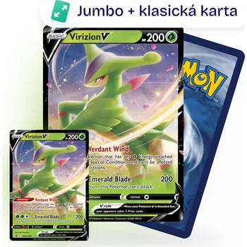 Sběratelská karetní hra Pokemon TCG Jumbo karta Virizion V [SWSH295] + klasická karta zdarma