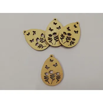 Vánoční dekorace Dřevěný výřez vajíčko ozdoba vel.2 č.19