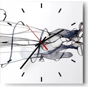 Hodiny Nástěnné hodiny do kuchyně 30x30 Abstrakce Stylové hodiny na skle Loft Tiché