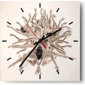 Hodiny Nástěnné hodiny do kuchyně 30x30 Abstrakce Stylové hodiny na skle Loft Tiché