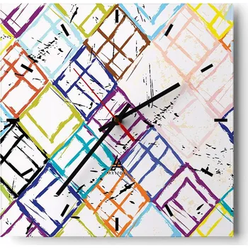 Hodiny Nástěnné hodiny do kuchyně 30x30 Abstrakce Stylové hodiny na skle Loft Tiché