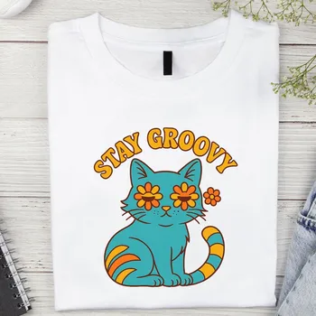 Dámské tričko Dámské tričko - Stay groovy Barva: Bílá, Velikost: M, Střih: Dámské