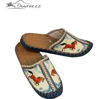 Dámské pantofle Duuree.cz Kožené pantofle Barva: Modrá, Velikost: 38-39