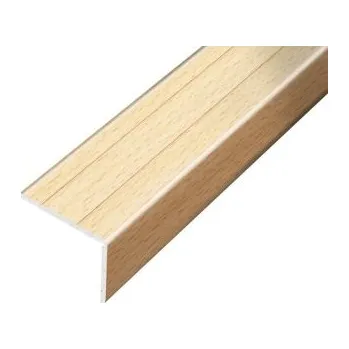 Stavební profil ACARA PRAHA s.r.o. AP5 schodová lišta samolepící B, hliník+fólie buk, v: 20 mm, š: 25 mm, d: 2,7 m