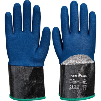 Pracovní rukavice Rukavice s manžetou z nitrilové pěny Portwest A304 G4R vel. 6 - XS
