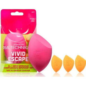 Kosmetika Real Techniques Vivid Escape RT XL Sponge houbička na make-up 1 ks + RT Mini Miracle Sponge houbička na korektor 3 ks
