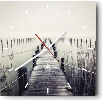 Hodiny Nástěnné hodiny do kuchyně 30x30 Molo Stylové hodiny na skle Loft Tiché