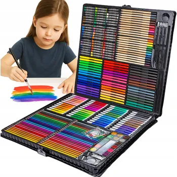 Výtvarná sada VELKÁ SADA UMĚLECKÝCH POTŘEB PRO MALOVÁNÍ PRO DĚTI 288 dílů