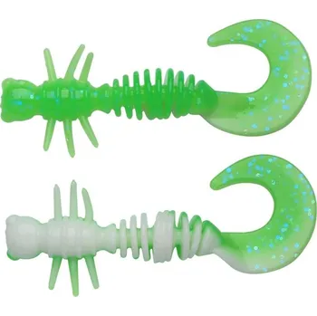 12ks - Twister Berkley PowerBait Power Curly 4cm Spring Green/White