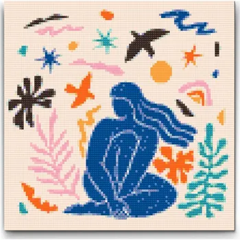 Diamantové malování Diamantové malování - Ilustrace - Ženskost Velikost: 30x30cm, Rámování: Pouze srolované plátno, Diamanty: Kulaté