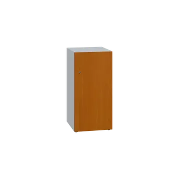 Šatní skříň DOMINIT 21 úložná skříň 1-boxová, 917x450x400 mm, korpus bílý, dvířka třešeň šumavská