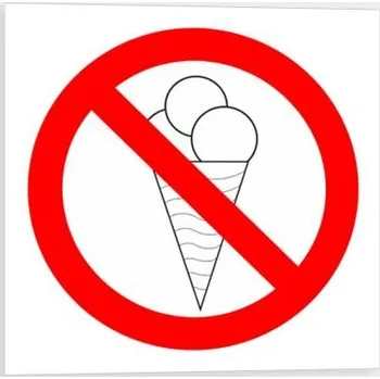 Traiva s.r.o. Zákaz vstupu se zmrzlinou - symbol Verze: Samolepka 92 x 92 mm tl. 0.1 mm - Kód: 02295