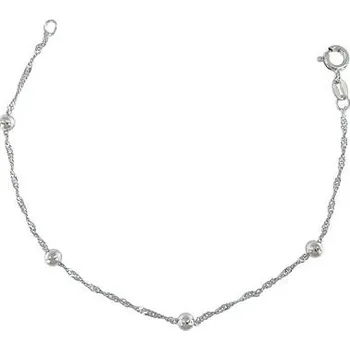 Náramek Stříbrný náramek lambáda s kuličkami délka náramku 15cm