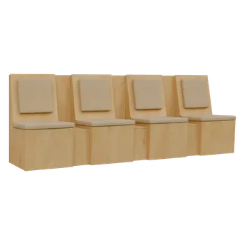 RE LAV - 2600 lavice do čekárny, 4-sedák, 1000x2600x435, javor horský, koženka Z 01 - žlutá