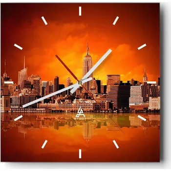 Hodiny Nástěnné hodiny do kuchyně 30x30 Jork Stylové hodiny na skle Loft Tiché