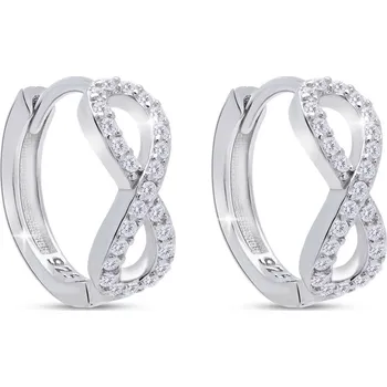 Náušnice Stříbrné kruhové náušnice se symbolem nekonečna 3604