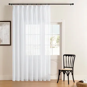 Voálová elegance 400 × 250 cm – hotová záclona na řasící pásce bílá