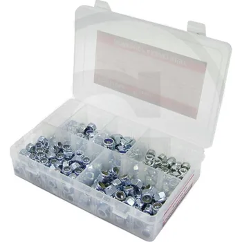 Matice Sada samojistné matice DIN 985 260 ks metrické 6, 8, 10 mm, palcové UNF 1/4", 5/16" a 3/8"