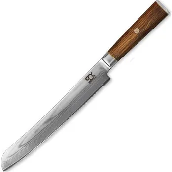 Kuchyňský nůž Nůž SOK na pečivo Bread 225 mm Cocobolo White Damascus