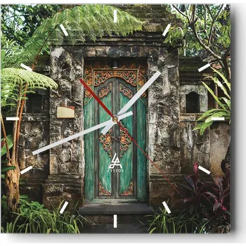 Hodiny Nástěnné hodiny do kuchyně 30x30 Krásné Dveře Stylové hodiny na skle Tiché