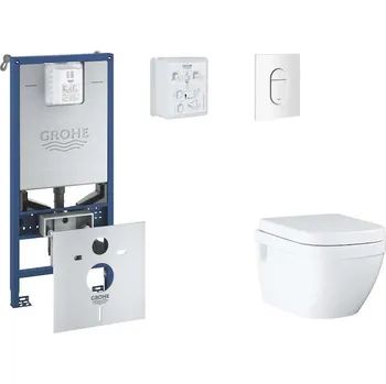 WC sada Grohe Rapid SLX - Set předstěnové instalace, klozetu, sedátka SoftClose a tlačítka Arena Cosmopolitan, alpská bílá SANI11BB3110