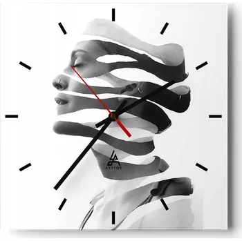 Hodiny Nástěnné hodiny do kuchyně 30x30 Abstrakce Stylové hodiny na skle Loft Tiché