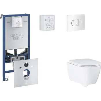 WC sada Grohe Rapid SLX - Set předstěnové instalace, klozetu, sedátka SoftClose a tlačítka Arena Cosmopolitan, alpská bílá SANI11BB3116