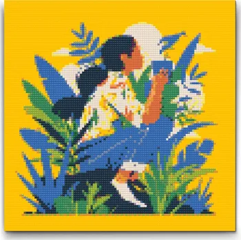 Diamantové malování Diamantové malování - Ilustrace - Zamyšlení Velikost: 30x30cm, Rámování: Pouze srolované plátno, Diamanty: Kulaté