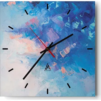 Hodiny Nástěnné hodiny do kuchyně 30x30 Abstrakce Stylové hodiny na skle Loft Tiché