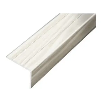 Stavební profil ACARA PRAHA s.r.o. AP5 schodová lišta samolepící B, hliník+fólie dub bělený, v: 20 mm, š: 25 mm, d: 2,7 m