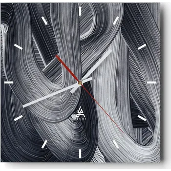 Hodiny Nástěnné hodiny do kuchyně 30x30 Abstrakce Stylové hodiny na skle Loft Tiché