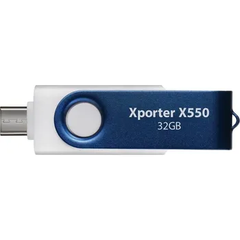USB flash disk PATRIOT Xporter X550 32GB / USB Typ-A + USB Typ-C / USB 3.2 Gen 1 / bílo-modrá