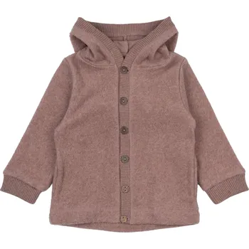 Chlapecká mikina Bavlněná fleecová dětská mikina s kapucí Burlwood Melange Mikk-Line Velikost: 74