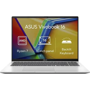 Notebook ASUS NTB Vivobook 16 (M1607KA-MB058W), R7-AI-350, 16" 1920 x 1200, 16GB, 1TB SSD, Radeon, W11 Home, Silver