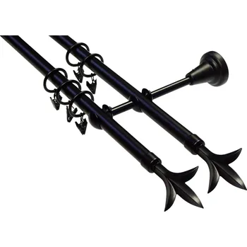 Ø 16 dvoutyč , černá,komplet LILIE Barva: CE - černá, Délka: 160 cm, typ kroužků: bez kroužků