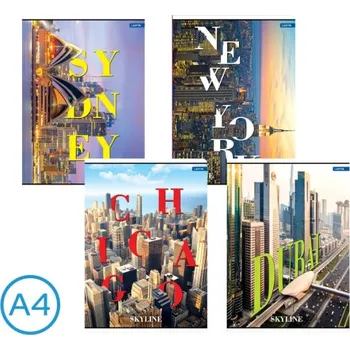 Sešit Sešit A4 linka 52l Skyline mix