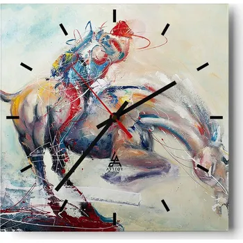 Hodiny Nástěnné hodiny do kuchyně 30x30 Zvířata Stylové hodiny na skle Loft Tiché