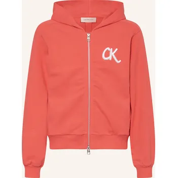 Dámská mikina Calvin Klein Dívčí Mikinová Bunda, neonově červená, 152