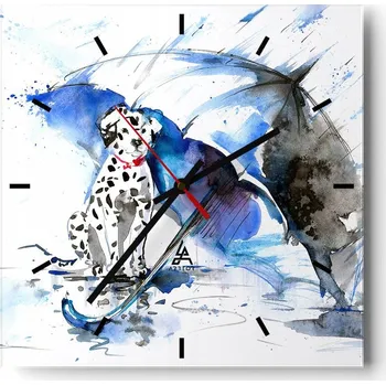 Hodiny Nástěnné hodiny do kuchyně 30x30 Abstrakce Stylové hodiny na skle Loft Tiché