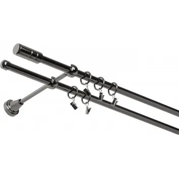 Ø 19 ONYX dvoutyč komplet-VÁLEC Barva: ONYX, Délka: 160 cm, typ kroužků: bez kroužků