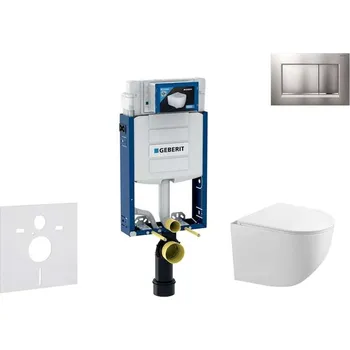 WC sada Geberit Kombifix - Set předstěnové instalace, klozetu Gaia a sedátka softclose, tlačítko Sigma20, chrom mat/chrom SANI15CA1120